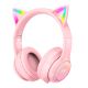 Игровые наушники ONIKUMA Bluetooth CAT с LED подсветкой, B90 розовые