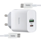 Зарядное устройство Hoco C80A PD 20W + QC3.0 Type-C to Type-C White