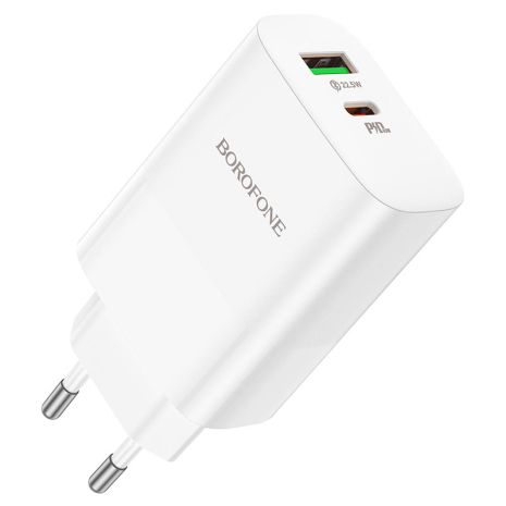 Сетевое зарядное устройство Borofone BN10 USB/ Type-C PD 65W белое Сетевое зарядное устройство Borofone BN10 USB/ Type-C PD 65W белое