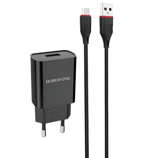 Borofone BA20A Micro 1USB Зарядное устройство 2.1A Черное Borofone BA20A Micro 1USB Зарядное устройство 2.1A Черное