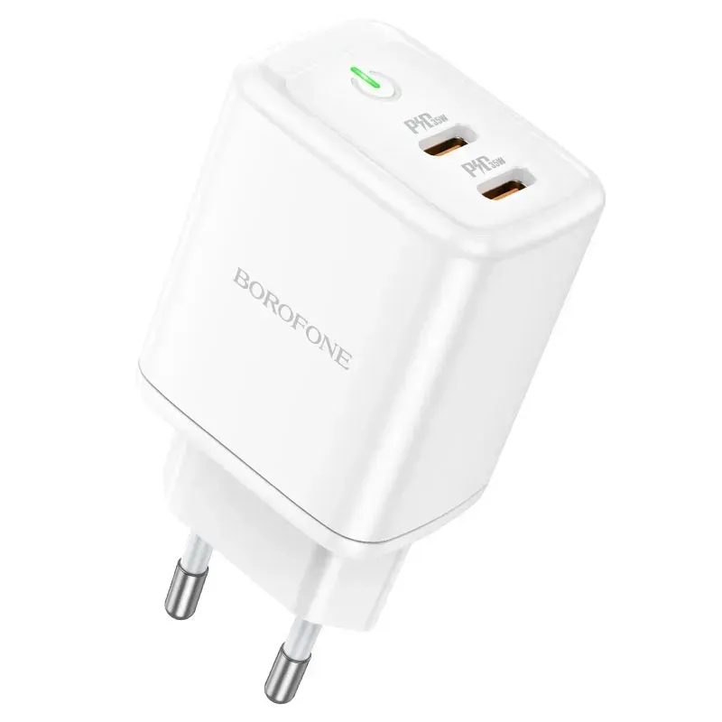 Сетевое Зарядное Устройство Borofone BN9 Reacher PD/QC (2 USB-C) 35W Белый Сетевое Зарядное Устройство Borofone BN9 Reacher PD/QC (2 USB-C) 35W Белый