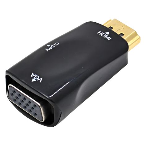Адаптер переходник HDMI - VGA (F) + AUX (3.5) чёрный Адаптер переходник HDMI - VGA (F) + AUX (3.5) чёрный