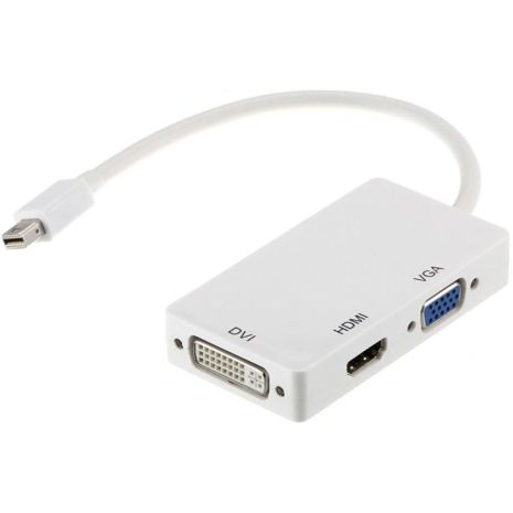 Мини DisplayPort (Thunderbolt) адаптер на HDMI, DVI, VGA (3 в 1), PowerPlant