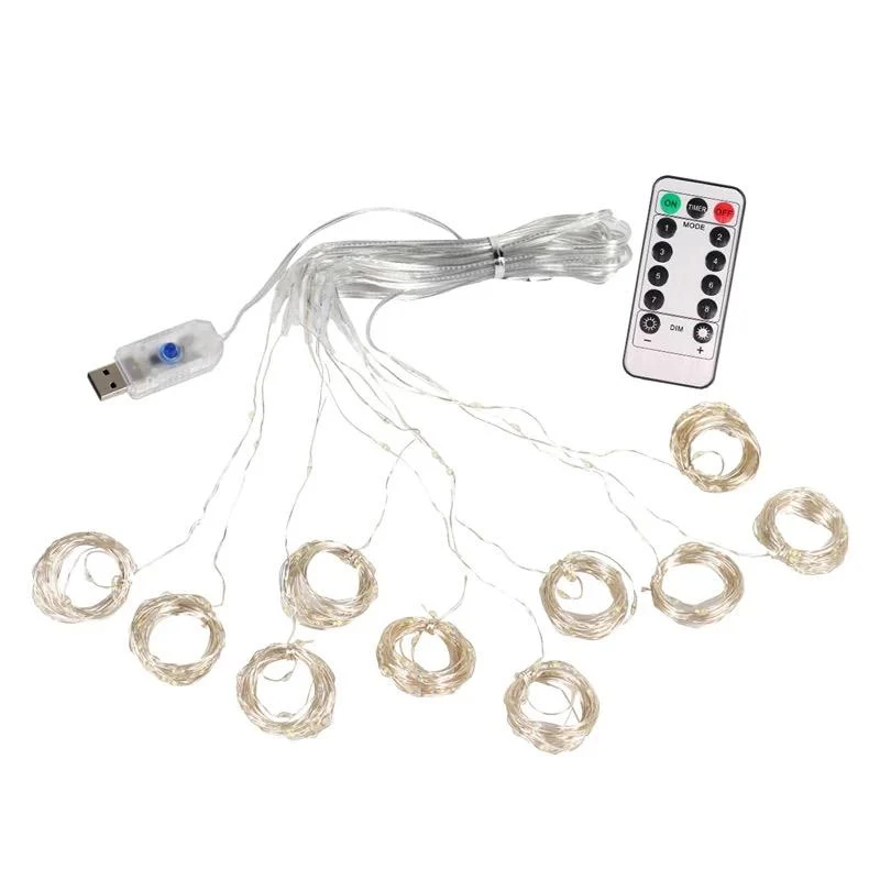 Гірлянда штора-роса LED 3x2м БЕЗ ГАЧКІВ (холодний білий/USB/Пульт) Гірлянда штора-роса LED 3x2м БЕЗ ГАЧКІВ (холодний білий/USB/Пульт)