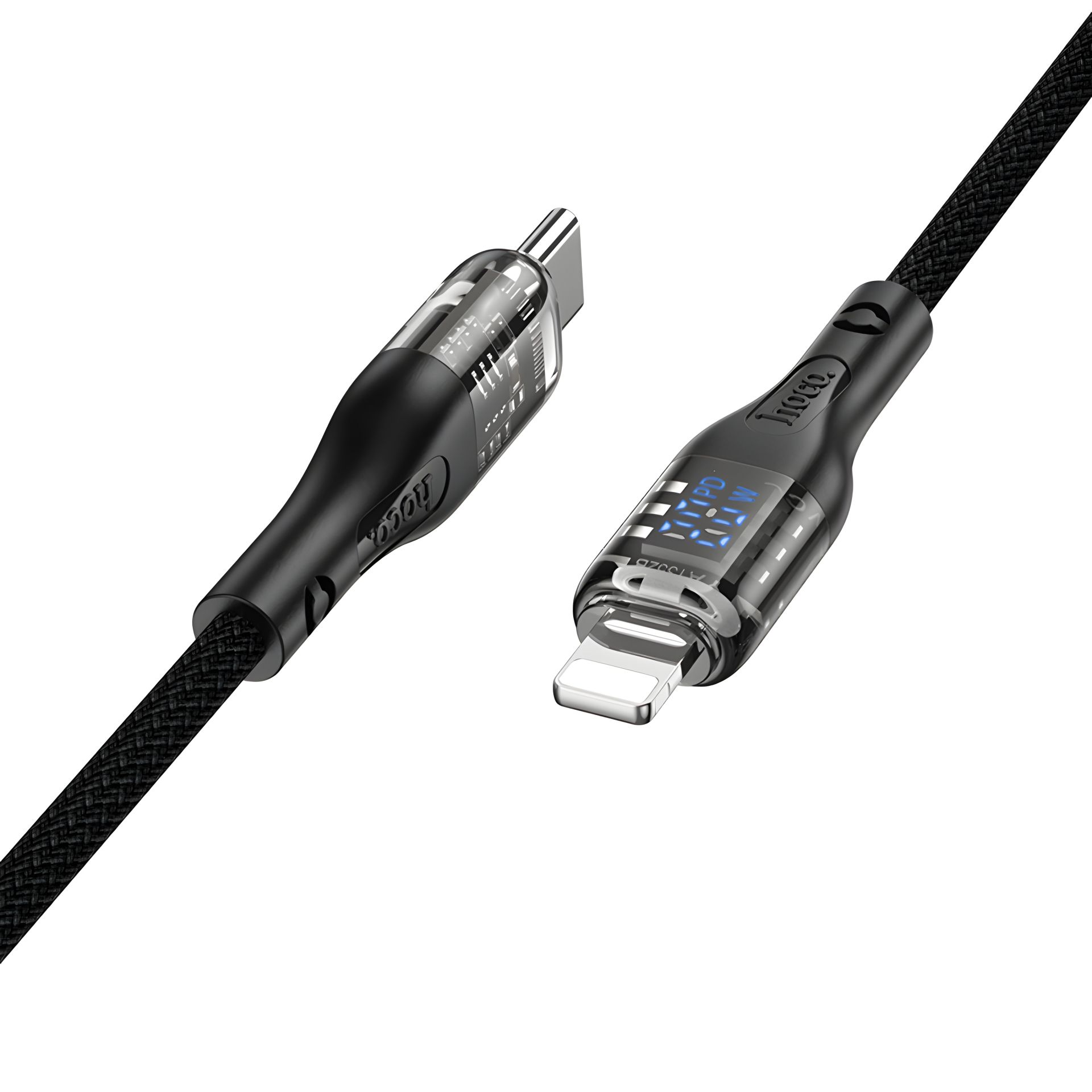 Hoco U115 кабель з дисплеєм, Type-C to Lightning, 1.2m, чорний Hoco U115 кабель з дисплеєм, Type-C to Lightning, 1.2m, чорний