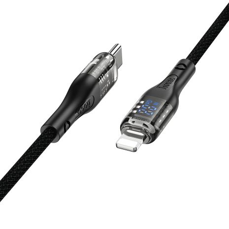 Кабель черный с дисплеем Hoco U115 Type-C to Lightning 1.2м Кабель черный с дисплеем Hoco U115 Type-C to Lightning 1.2м
