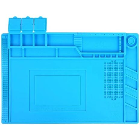 Силиконовый термостойкий коврик для пайки Mechanic V51, 450x300 мм, синий Силиконовый термостойкий коврик для пайки Mechanic V51, 450x300 мм, синий