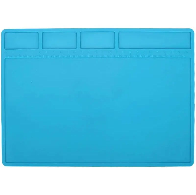 Термостійкий силіконовий килимок Mechanic V41 для паяння та ремонту техніки, 280x200 мм, Blue Термостійкий силіконовий килимок Mechanic V41 для паяння та ремонту техніки, 280x200 мм, Blue