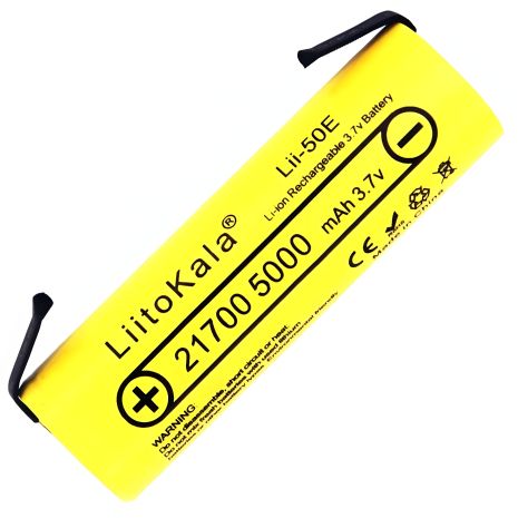 Высокотоковый аккумулятор LiitoKala Lii-50E-N 21700, 15А (25A), 5000 mAh, под пайку, оригинал Высокотоковый аккумулятор LiitoKala Lii-50E-N 21700, 15А (25A), 5000 mAh, под пайку, оригинал