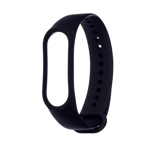 Ремешок силиконовый для Xiaomi Mi Band 3/ 4 № 01 чёрный