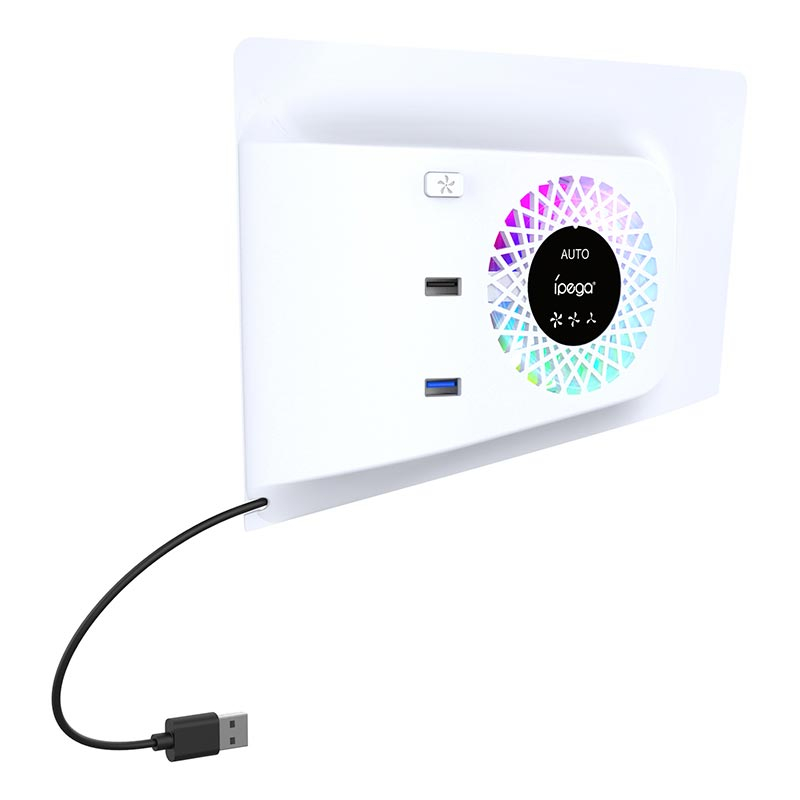 Воздушное охлаждение Ipega cooling fan for PS5 Slim PG-P5S019 |USB2.0/3.0, RGB| white Воздушное охлаждение Ipega cooling fan for PS5 Slim PG-P5S019 |USB2.0/3.0, RGB| white