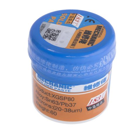Паяльная паста BGA Mechanic XGSP80 (Sn 63%, Pb 37%) - 183°C, 60 г