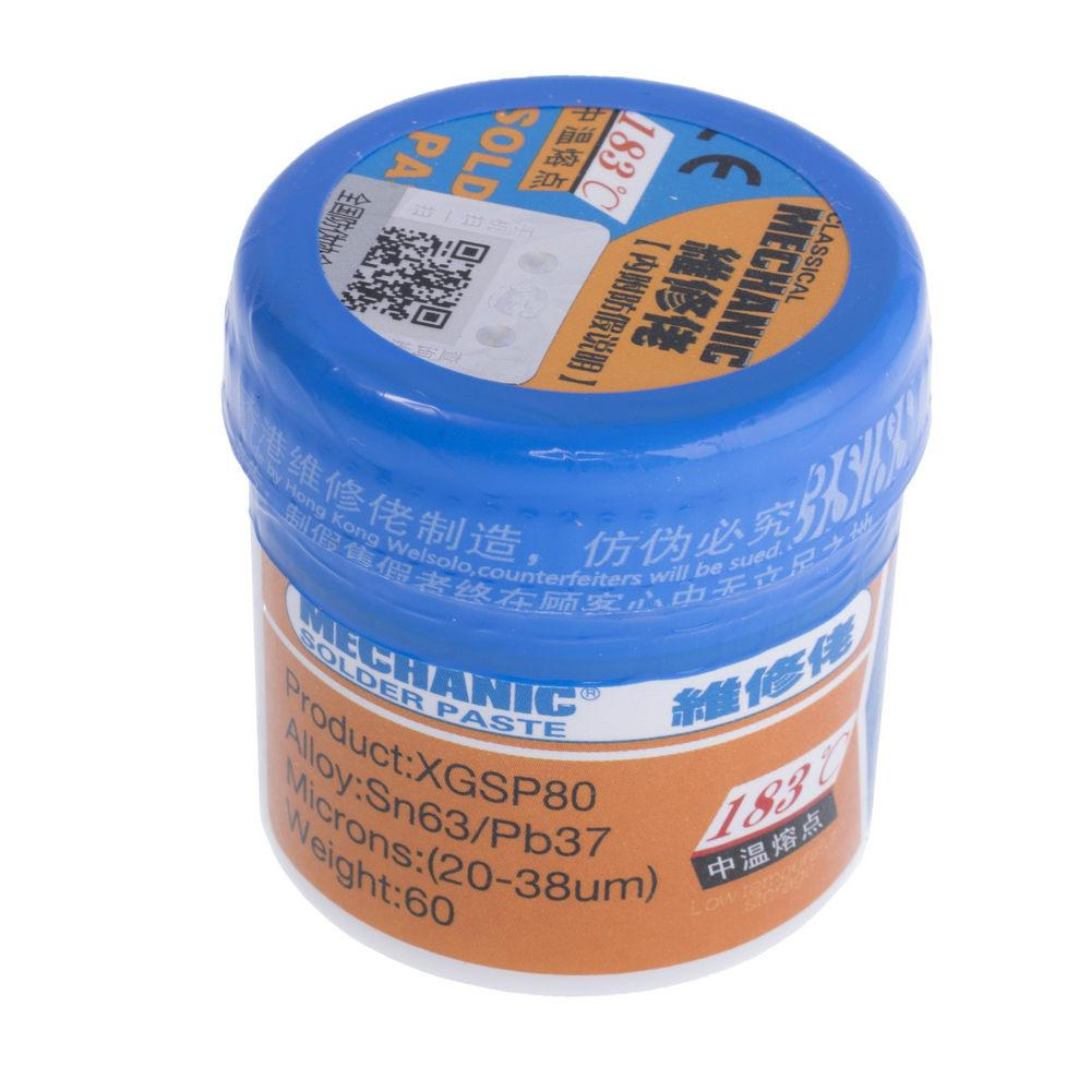 Паяльная паста BGA Mechanic XGSP80 / Sn 63%, Pb 37% / 183°C / 60 г Паяльная паста BGA Mechanic XGSP80 / Sn 63%, Pb 37% / 183°C / 60 г