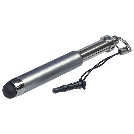 Ёмкостной стилус-брелок, выдвижной, серебристый Ёмкостной стилус-брелок, выдвижной, серебристый