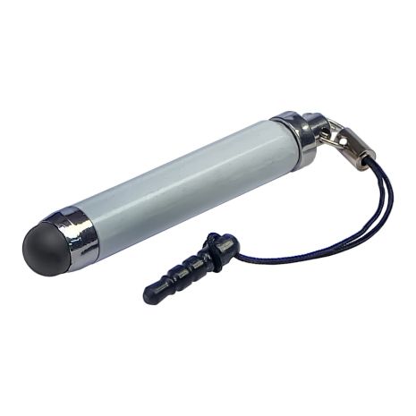 Стилус-брелок ёмкостный , выдвижной, белый Стилус-брелок ёмкостный , выдвижной, белый