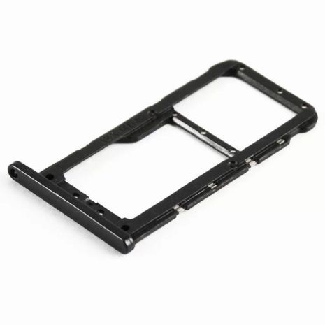 Держатель Sim карт черный на 2 Sim для Huawei P20 Lite и Nova 3e