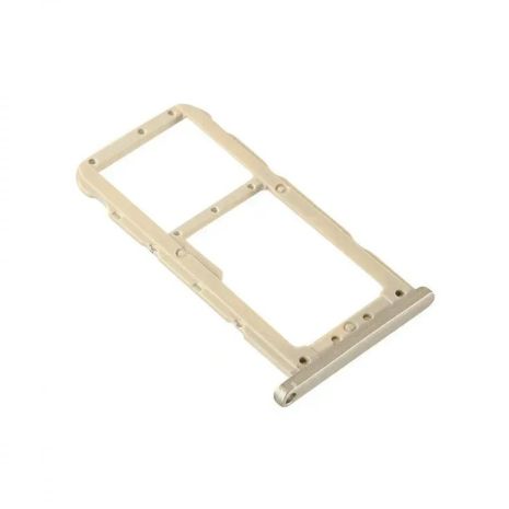 Держатель Sim карты Huawei P20 Lite, Nova 3e, золотистый на 2 Sim