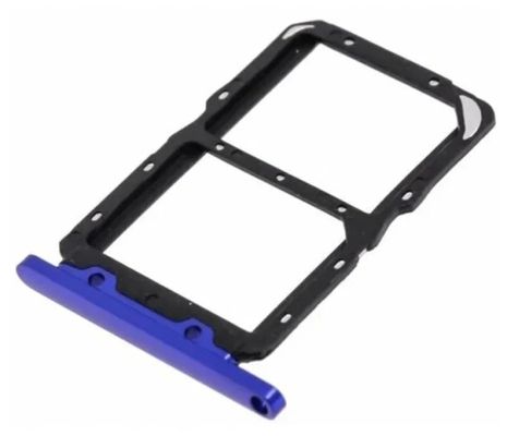 Держатель Sim карты Huawei Honor 20, Nova 5T, синий на 2 Sim