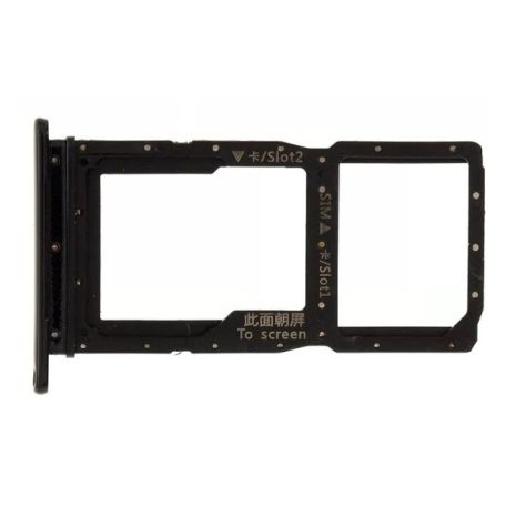 Держатель для Sim карты Huawei P Smart Z, Y9 Prime 2019, черный, на 2 Sim