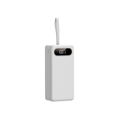 Корпус повербанка DIY C21, под элементы 18650 до 21 шт, 22.5W, с фонарём, белый