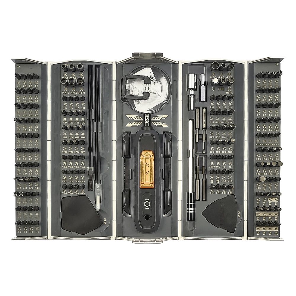 Набор инструментов Jakemy JM-8192 (ручка, 160 бит, удлинитель, 2 пинцета, 2 лопатки, 2 переходника, присоска, 10 медиаторов) Набор инструментов Jakemy JM-8192 (ручка, 160 бит, удлинитель, 2 пинцета, 2 лопатки, 2 переходника, присоска, 10 медиаторов)