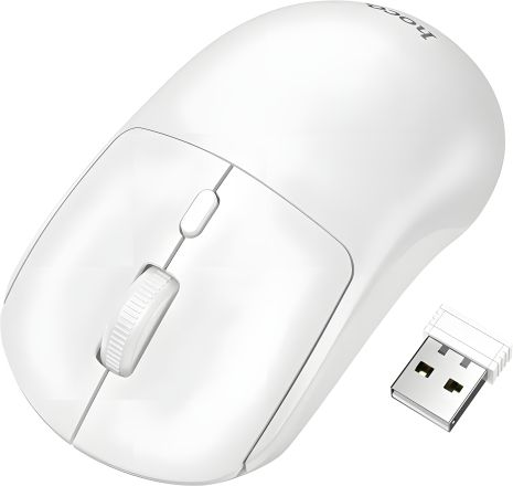 Бездротова GM42 миша Hoco, 2.4G, 800-1600DPI, 1хАА, біла Бездротова GM42 миша Hoco, 2.4G, 800-1600DPI, 1хАА, біла