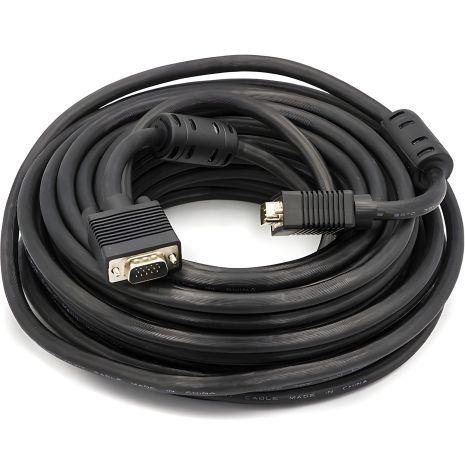 Видеокабель PowerPlant VGA-VGA, 15м, двойные ферриты