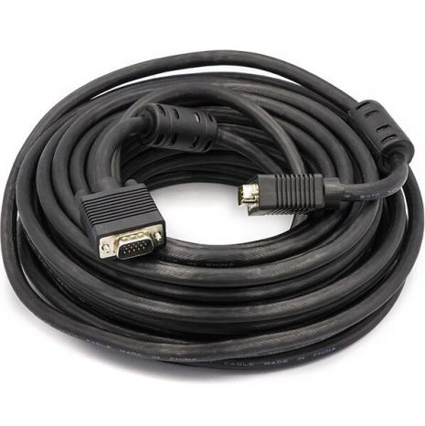 Видео кабель PowerPlant VGA-VGA, 15м, Double ferrites