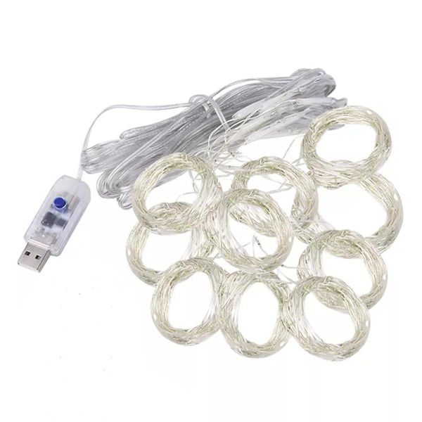 Гирлянда штора LED 3x2м БЕЗ КРЮЧКОВ, БЕЗ ПУЛЬТА холодный белый/USB Гирлянда штора LED 3x2м БЕЗ КРЮЧКОВ, БЕЗ ПУЛЬТА холодный белый/USB