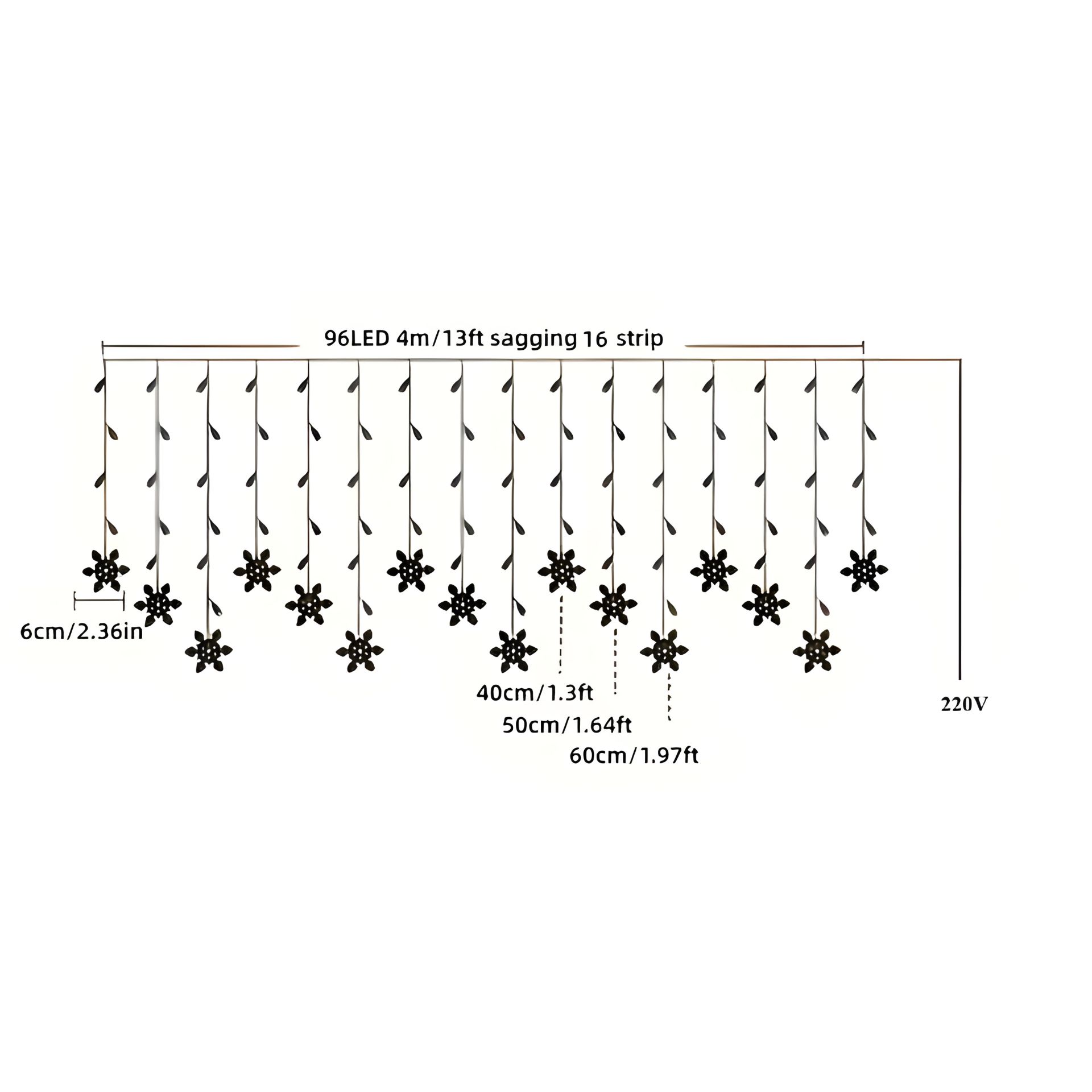 Гирлянда №17 LED + снежинки 4*0,7м (холодный белый/220V) Гирлянда №17 LED + снежинки 4*0,7м (холодный белый/220V)