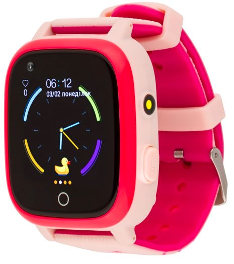 Смарт-часы для детей AmiGo GO005 Термометр 4G WIFI Розовый UA UCRF
