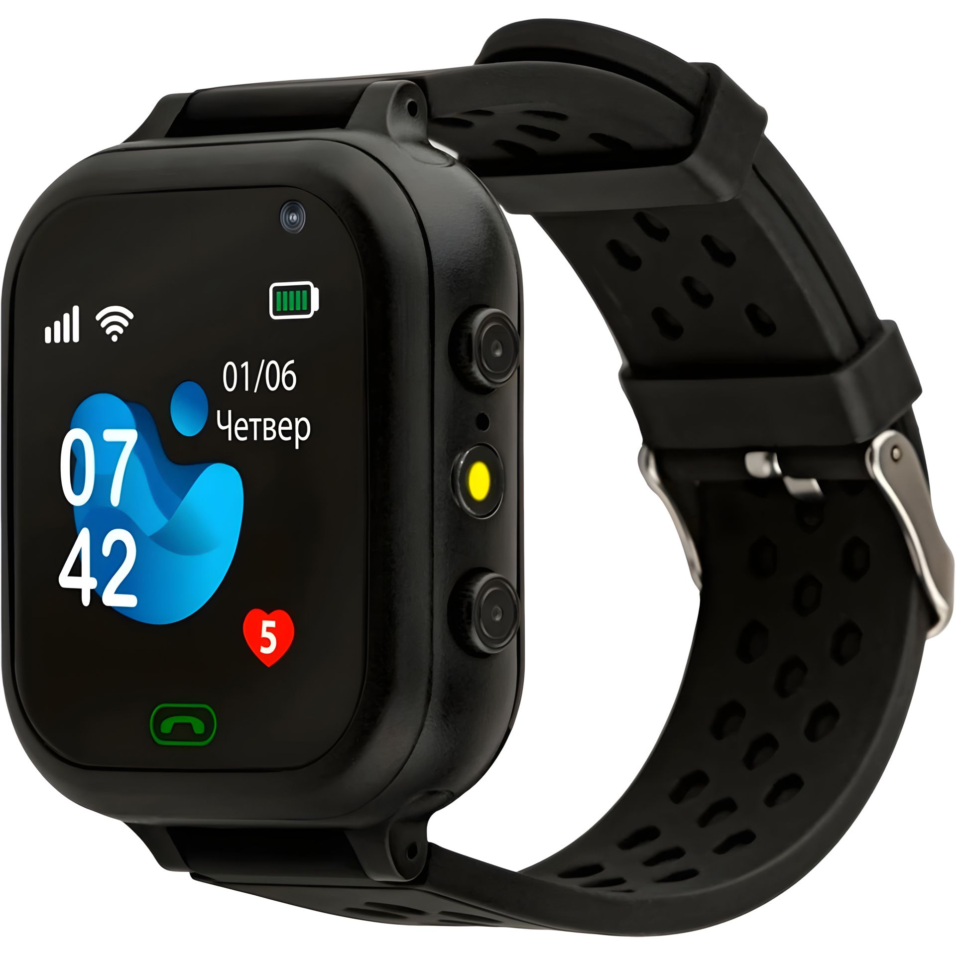 Детские смарт-часы AmiGo GO009 с камерой и Led, Черные, UA UCRF Детские смарт-часы AmiGo GO009 с камерой и Led, Черные, UA UCRF