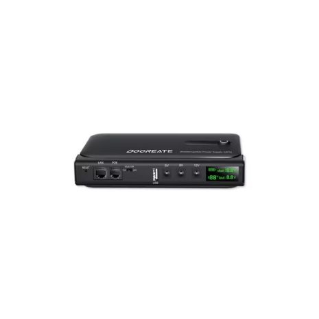 ИБП UPS 36W Doocreate DC1036L POE, USB, 3xDC (5/9/12V), LED-Display, под заменяемые АКБ 18650 4шт (БЕЗ АКБ) Black