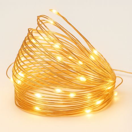 Гирлянда 10м 100 LED тёплый свет, розетка EU 220V