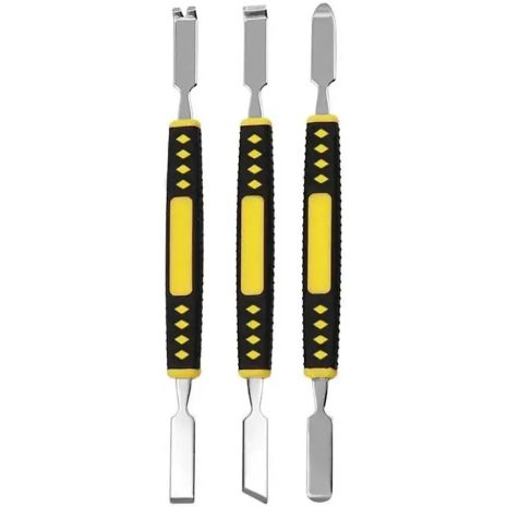 Набор лопаток TELIJIA TE-663 двусторонние, для разборки корпусов, техники, металл, 3 шт. Набор лопаток TELIJIA TE-663 двусторонние, для разборки корпусов, техники, металл, 3 шт.