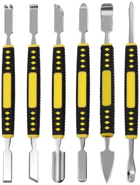 Набор лопаток TELIJIA TE-655 двусторонние, для разборки корпусов, техники, металл, 6 шт. Набор лопаток TELIJIA TE-655 двусторонние, для разборки корпусов, техники, металл, 6 шт.