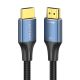 Кабель Vention Cotton Braided HDMI-A Male to Male, v2.1, 8K, 2M, Blue Aluminum Alloy Type (ALGLH) ULTRA