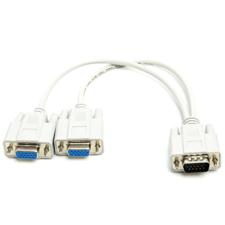 VGA HD15-M to (2) VGA HD15-F Splitter Y Cable