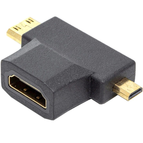 3 in 1 HDMI Female to Mini HDMI Male + Micro HDMI Male Adapter