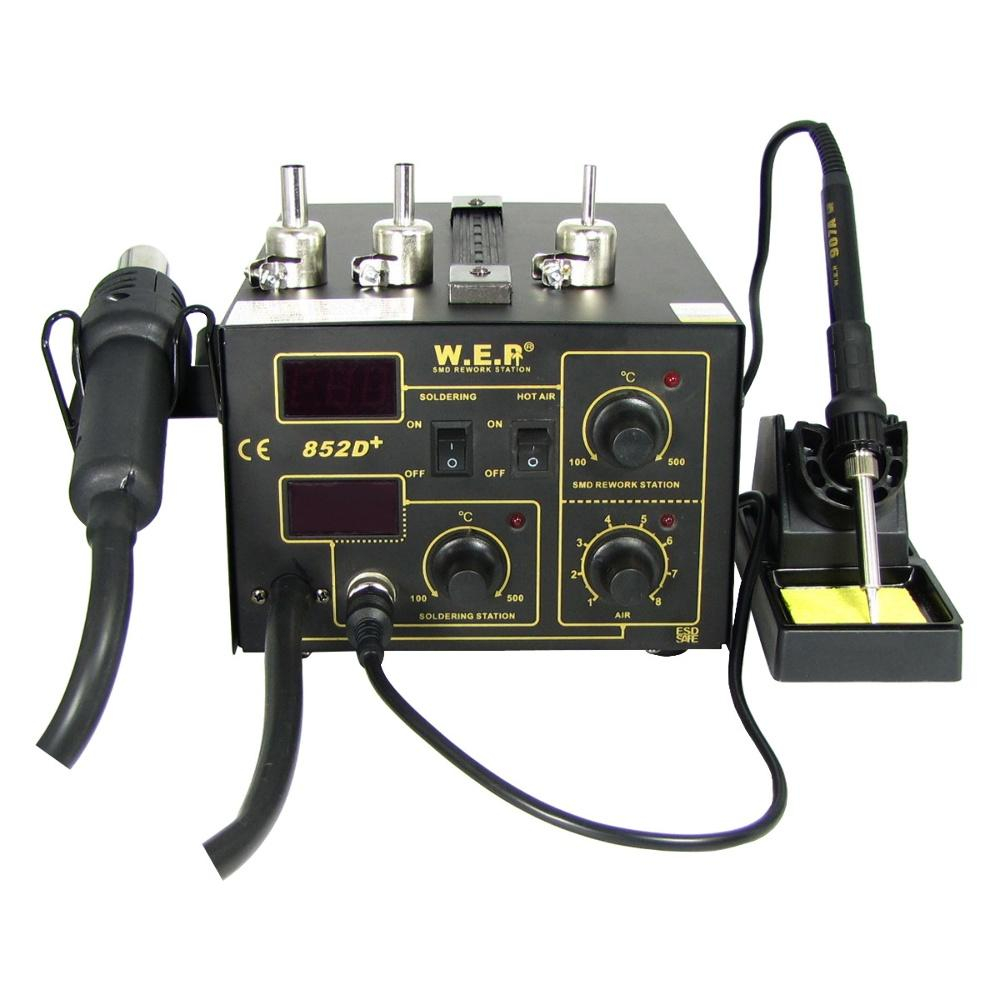 Паяльна станція WEP 852D+ компресорна, фен, паяльник Паяльна станція WEP 852D+ компресорна, фен, паяльник