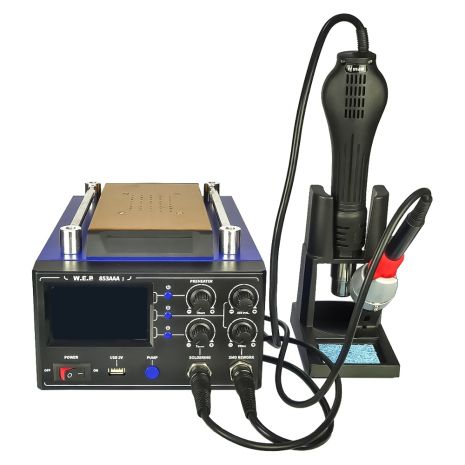 Паяльная станция WEP 853AAA-I с встроенным вакуумным сепаратором 9" (20 x 11 см), фен, паяльник, USB 5V
