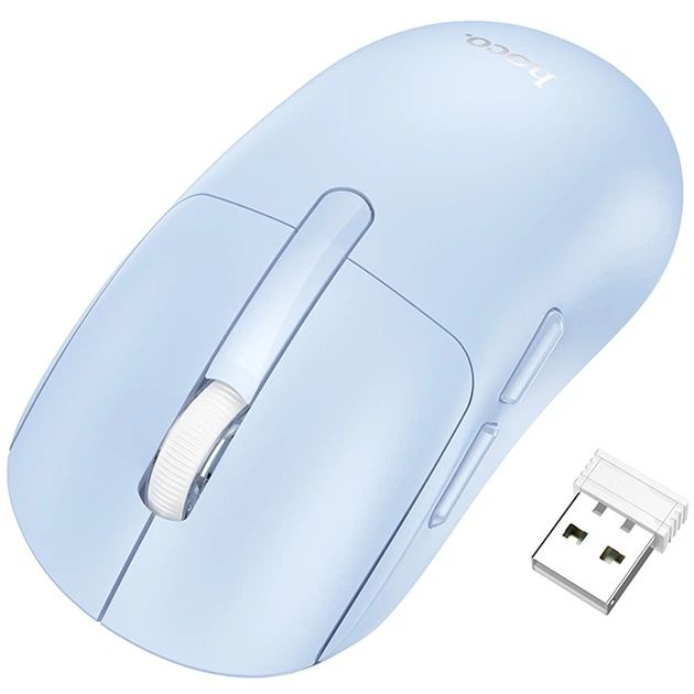Бездротова миша Hoco DI88, Bluetooth 4.0, 2.4GHz, 800-1600DPI, 1 батарейка AA, синя Бездротова миша Hoco DI88, Bluetooth 4.0, 2.4GHz, 800-1600DPI, 1 батарейка AA, синя