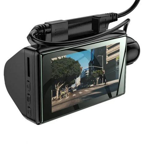 Двухкамерный видеорегистратор HOCO Dual Cameras Driving Recorder Di07 |HD, 2 Camera| black