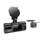Відеореєстратор HOCO DI60, з трьома екранами, wifi версія, 720p спереду, 480p ззаду та всередині, 2", 150mAh, чорний