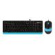Комплект A4Tech Fstyler F1010 (клавіатура та миша) з USB інтерфейсом, чорний/синій