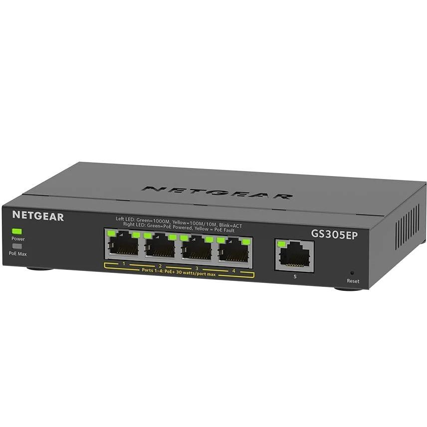 Коммутатор NETGEAR GS305EP 4xGE PoE+(63Вт), 1xGE, с управлением Коммутатор NETGEAR GS305EP 4xGE PoE+(63Вт), 1xGE, с управлением