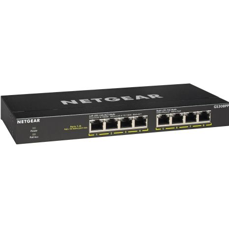 Неуправляемый коммутатор NETGEAR GS308PP 8xGE PoE+ (83Вт), FlexPoE