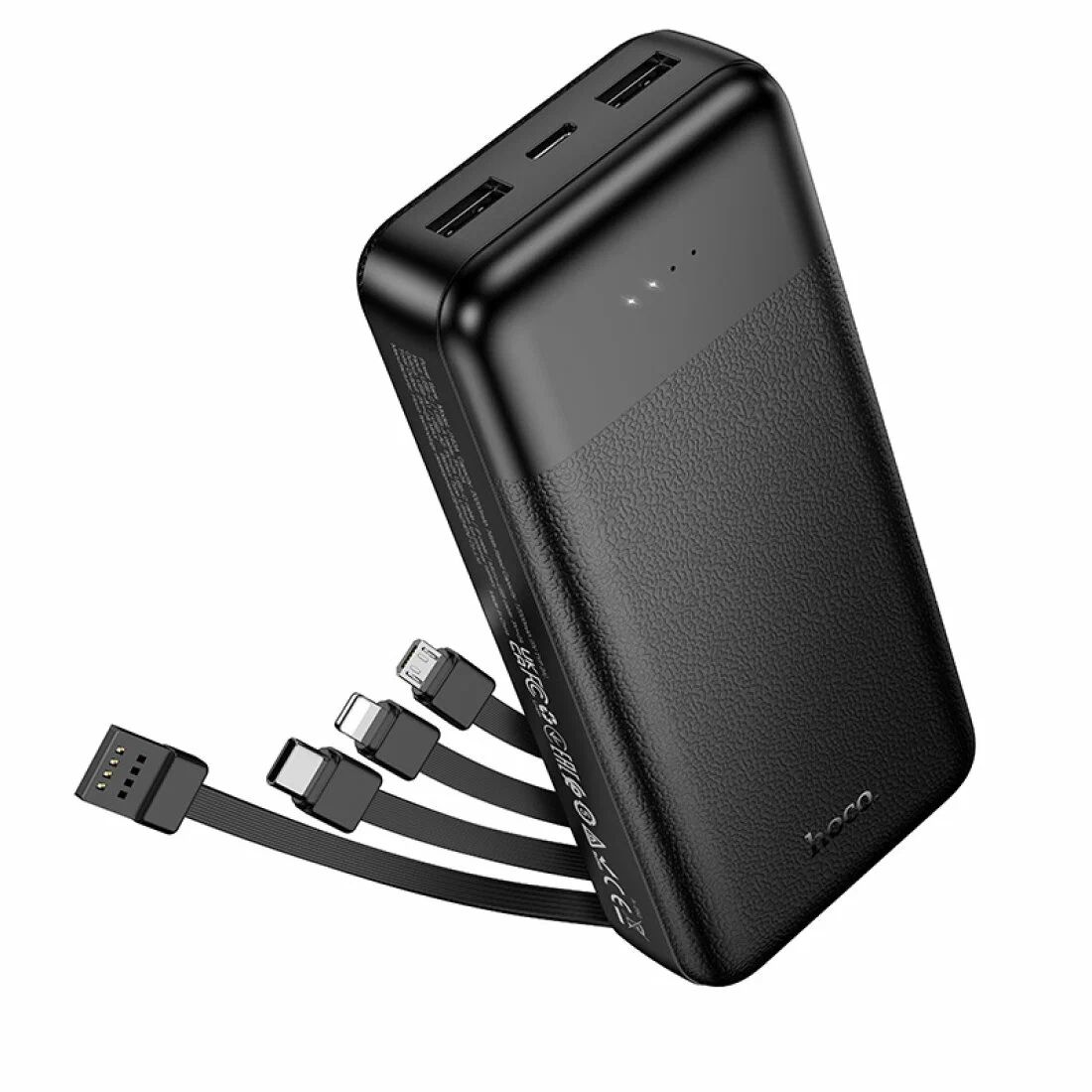 Повербанк Hoco J163A 20000mAh + кабеля 4в1 USB-А/ Lightning/ Type-C/ MicroUSB black Повербанк Hoco J163A 20000mAh + кабеля 4в1 USB-А/ Lightning/ Type-C/ MicroUSB black