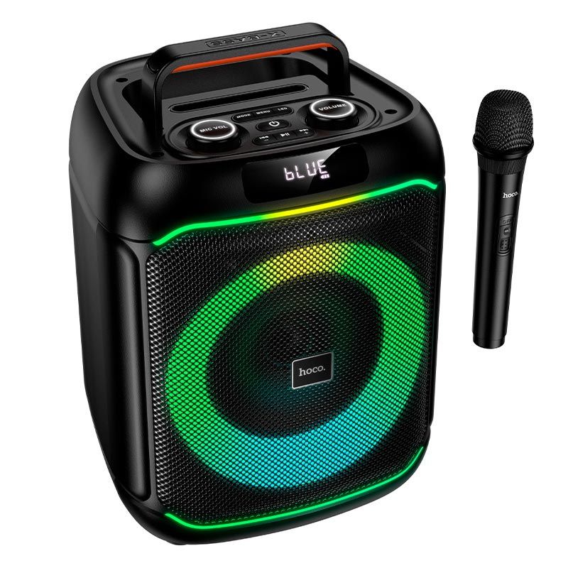Акустика HOCO Ship outdoor RGB BT speaker with microphone DS72 |BT5.0, FM/USB/AUX/TF, 20W, 2-3h| black Акустика HOCO Ship outdoor RGB BT speaker with microphone DS72 |BT5.0, FM/USB/AUX/TF, 20W, 2-3h| black