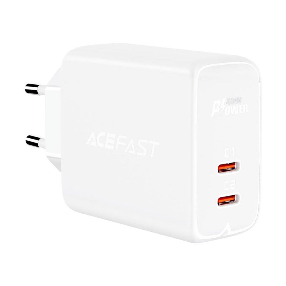 AC зарядний пристрій Acefast A9 2 Type-C QC PD 40W білий AC зарядний пристрій Acefast A9 2 Type-C QC PD 40W білий